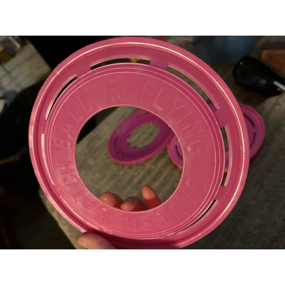 Frisbee Golf Disc Ring Lot of 3 Pcs Pink Catch Ball Flying Saucer